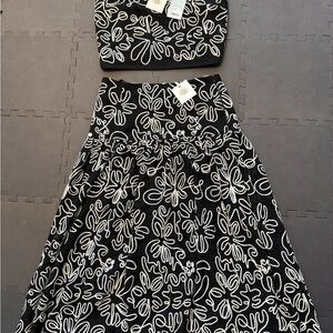 Antonio Melani Black and White Floral Two Piece Set
